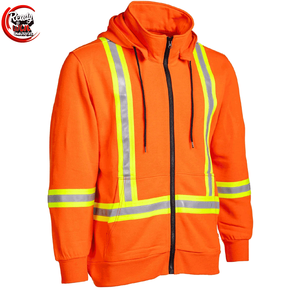 Sudadera con capucha de manga larga para hombre, ropa de trabajo de poliéster de alta visibilidad con característica transpirable, chaqueta de seguridad reflectante impermeable - Product Image 1