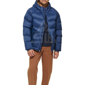 Veste matelassée décontractée de sport à col montant avec logo sur le devant, personnalisée pour l'hiver 2025, pour hommes, en stock - Product Image 3