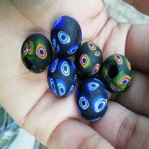 Cuentas de Vidrio Millefiori Redondas Azules Hechas a Mano en Tamaños Variados para Diseñadores de Joyería Africana para Reventa, Marca Conifer - Product Image 1