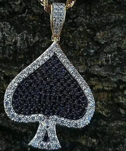 จี้เพชรสีดำและเพชรโมอิส925จี้เงินสเตอร์ลิงเครื่องประดับสร้อยคอพร้อมจี้ - Product Image 1