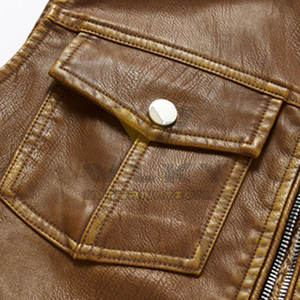 Chaleco de cuero de invierno duradero para hombre, diseño de la mejor calidad, éxito de ventas, chaleco de cuero para hombre - Product Image 4