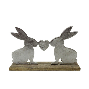 Ream decorativa de aluminio con base rectangular de madera, superficie de mesa de color plateado, níquel rugoso y decoración del hogar - Product Image 5