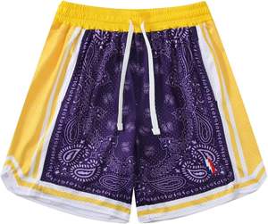 Pantalones Cortos de Baloncesto Personalizados de Moda para Hombre, Cintura Alta, de Malla, para Entrenamiento de Verano, con Costura Interior de 5 Pulgadas, Diseño Liso, Doble Capa - Product Image 1