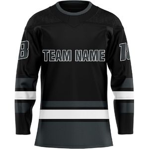 Nouvelle arrivée hommes col en V Sublimation brodé à manches longues personnalisé hommes Hockey sur glace Jersey - Product Image 4