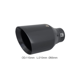 Terminal rond de 66 mm en acier inoxydable noir incliné - Product Image 1