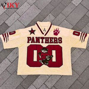 Camiseta de fútbol de talla grande para hombre, camiseta retro con estampado de cuello en V de secado rápido, camiseta cuadrada de fútbol de gran tamaño, camiseta de baloncesto para hombre VIKY IND - Product Image 6