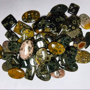 Jaspe Oceánico Natural, Corte Ovalado, Verde Grisáceo, 500g, Tamaño Libre, Piedras Preciosas Sueltas en Cabujón para Joyería - Product Image 2