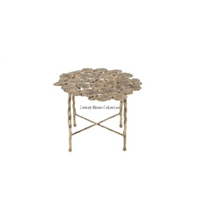 Modern <b>Gold</b> Decorative Metal Flower-Shaped <b>Side</b> <b>Table</b> Attractive Design for Home Living Room with Creative Center Decor - Product Image 1
