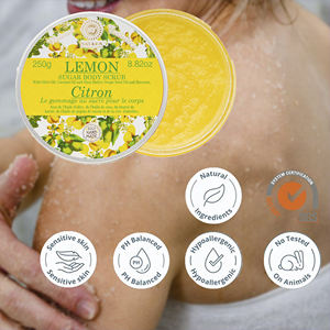 Exfoliante Corporal Refrescante de Limón y Azúcar 250g, Bálsamo para el Cuidado de la Piel, Aclarante, para Piel Seca, con Ingredientes Herbales Orgánicos - Product Image 1