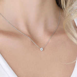 จี้เพชรโมอิสทรงกลมตัดหรูหราของผู้หญิงและเครื่องประดับที่มีสไตล์ - Product Image 4