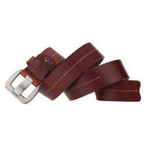 Ceinture en cuir de peau de vache véritable vintage de luxe pour hommes et femmes Taille unique Style décontracté réglable avec alliage pour boucle - Product Image 3