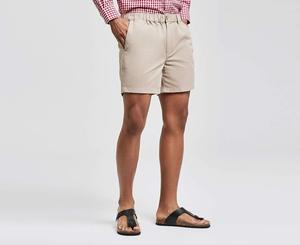 กางเกงขาสั้นผ้าฝ้ายแบบคลาสสิกสำหรับผู้ชายเอวยางยืดมีกระเป๋าหลายใบใส่ประจำวันชุดเดินฤดูร้อน - Product Image 4