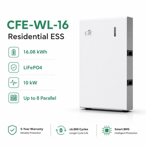 Batería Solar LiFePO4 CFE-WL-16 de 16 kWh, 51.2 V, 314 Ah, 6000+ Ciclos, Sistema de Almacenamiento de Energía Residencial (ESS) para Hogar, Montaje en Pared, <span class=keywords><strong>Potencia</strong></span> Dividida de 10 kW - Product Image 2