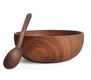 Japanese Acacia Wood Large <b>Soup</b> Ramen <b>Bowl</b> Natural Wooden Salad <b>Bowl</b> <b>Set</b> for Home Hotel Party Serving Handmade Japanese Artisans - Product Image 4
