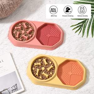 Bol anti-glouton pour chien, tapis à lécher, ralentir la consommation, prévenir l'étouffement, améliorer la digestion, soulager l'anxiété, bol et tapis à lécher antidérapants - Product Image 4