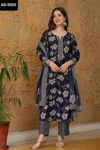 Les plus belles tenues ethniques indiennes Vêtements décontractés Prêt à porter Salwar Kameez Costumes avec impression numérique Robes pour femmes - Product Image 2