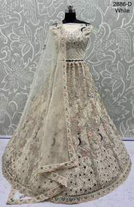 Red de desgaste de boda con hilo y Diamante Trabajo Lehenga Choli Expoerter indio y proveedor a la tarifa más baja - Product Image 5