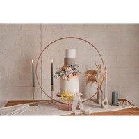 Présentoir à gâteau élégant décor fantaisie support de forme ronde de table pour fournitures de fête fleur décorative thème romantique