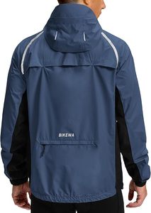 Veste coupe-vent longue pour homme de marque en gros, col montant, logo frontal, légère, coupe-vent, imperméable - Product Image 5