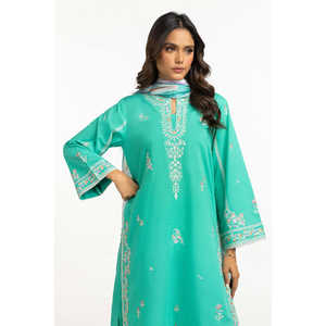 Dupatta de Seda Sintética Blanca con Estampado, Modesto, para Mujer - Product Image 2