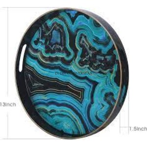 Recién llegado, aspecto llamativo, diseño único, acabado esmaltado, forma redonda, frutas y dulces, mesa para servir, bandeja central - Product Image 2