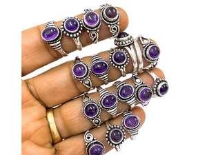 Top 925 plata esterlina plateada amatista forma ovalada Baho diseñador bisel ajuste Baho hecho a mano venta al por mayor lote fabricación - Product Image 2