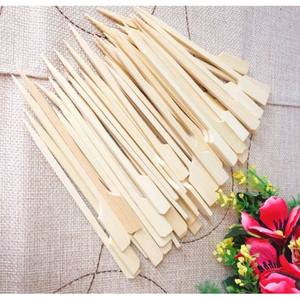 Accessoires de barbecue jetables en bambou de vente chaude bâtons de bambou plats carrés pour brochettes de barbecue de fruits de bonbons - Product Image 2