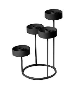 Pièce maîtresse décorative en laiton bougeoir conique en métal de vacances en fer forgé 3 chandelier support Vintage pour la maison et le cadeau - Product Image 2