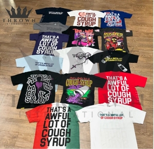 T-shirt pour homme THAT'S A AWFUL LOT OF COUGH SYRUP 250 gsm Cupid Tattoo, streetwear hip hop, 100% coton, t-shirt personnalisé OEM pour homme - Product Image 5
