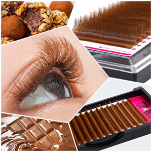 Extensions de cils Charmlash brunes, cils en gros, produits de cils en marque privée, vente en gros de produits de cils en marque privée, OEM ODM semi-mat - Product Image 1