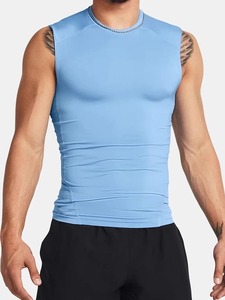 <b>Men's</b> Summer Sleeveless Running Tank Top Elastic Compression Gym Fitness <b>Singlets</b> Training Sport Vest Plus Size Top for Male - Product Image 2