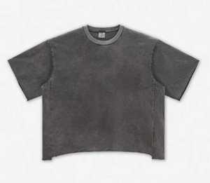 Camiseta corta de 300gsm de alta calidad, ropa de calle de algodón 100%, camiseta de gran tamaño, camiseta en blanco Boxy Fit, camiseta con logotipo personalizado para hombres - Product Image 4