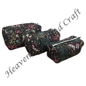 กระเป๋าเครื่องสำอาง3ชุด, กระเป๋าเครื่องสำอางผ้าฝ้ายอินเดียขนาดใหญ่กระเป๋าเครื่องสำอาง CB006กระเป๋าเครื่องสำอาง - Product Image 6