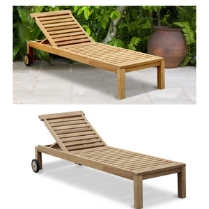 Meubles d'extérieur commerciaux en bois de teck imperméable Chaise longue chaise lit de plage pour patio jardin chalet cour plage - Product Image 5
