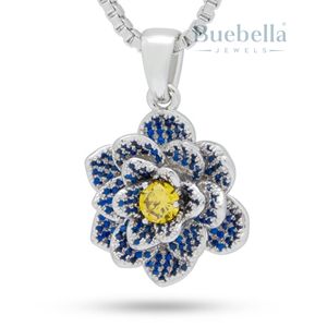 Collar con colgante de Loto Azul chapado en oro para hombre, ropa informal estilo Hip Hop, regalo de joyería de moda - Product Image 1