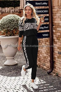 <b>womens</b> Cotton Sweatshirt & Joggers Tracksuit Set Hip-Hop Streetwear Hood Trousers with flare <b>sweat</b> <b>pant</b> - Product Image 5