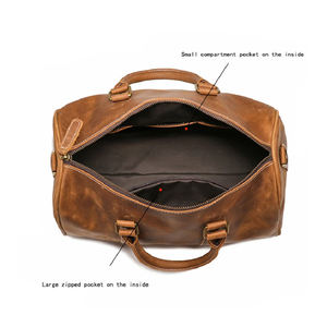 Bolsa de lona marrón de alta calidad para hombre 2024 Bolsa de viaje de gran capacidad con diseño OEM ODM a la venta ahora - Product Image 3