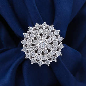 Bague de fiançailles hip-hop en argent sterling 25 mm avec moissanite taille brillant, plaquée or 18 carats, classique, unisexe, pour les fêtes de mariage - Product Image 1