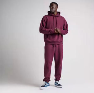 Pantalons de survêtement pour hommes en toile de qualité supérieure, logo personnalisé, coupe droite ample, décontractés, poids lourd, 100% coton - Product Image 2