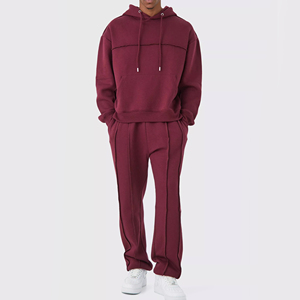 Chándales 2024 de algodón con estampado 3D de peso pesado personalizado 100%, pantalones de chándal acampanados de gran tamaño, conjuntos de chándal para correr para hombres - Product Image 1