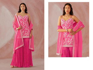 Camisa bordada Frente de HandKhaddi Bindi de algodón puro con camisa bordada Parte posterior de HandKhaddi Bindi de algodón puro - Product Image 2