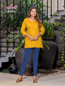 Túnica de trabajo con bordado rosa del Vaticano para mujer, ropa diaria, exportador indio y paquistaní, Colección 2025 - Product Image 3