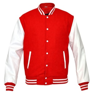 Winter Men's Varsity <b>Jacket</b> with Leather Sleeves and Wool Lining Customizable Design and Front Logo - Product Image 1
