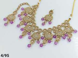 Conjunto de joyería chapada en oro Kundan de forma ovalada tradicional india y conjunto de collar de Gargantilla para mujer y Niña Accesorios indios joyería para mujer - Product Image 5