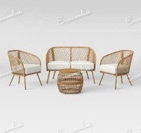 Chaise de jardin moderne en bambou, mobilier d'extérieur écologique avec design en corde imperméable pour villa et parc