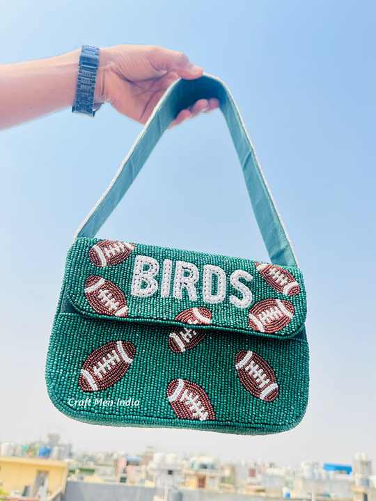 Hot Sale Fashion Women Beaded Messenger Bag for Lady Birds Beads Hand Clutch Bag Purse for Game Day Evening Bag