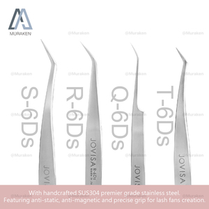 Stainless Steel Silvery Pointed Eyelash Tweezers Set with Leather Case for Eyelash Extension - Product Image 3