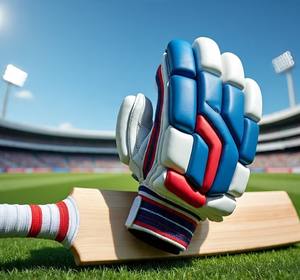 ถุงมือตีคริกเก็ตขอบโค้งงอออกแบบโลโก้มืออาชีพคุณภาพสูงเลือกสีและวัสดุได้ตามต้องการ - Product Image 1