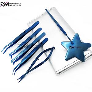 RMI Nouveau produit tendance, ensemble de pinces à cils de couleur plasma bleue, design 1 étoile, miroir à cils / 1 ciseau à ressort / ensemble - Product Image 6