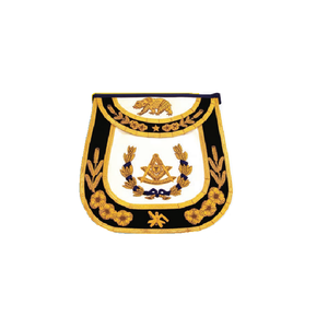 Calidad hecho a mano bordado pasado maestro redondo cuero delantal masónico Regalia prendas de vestir insignias - Product Image 6